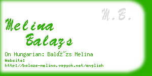melina balazs business card